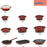 Kela Calido Rood 5L Gietijzeren Braadpan - Beschermd tegen roest en aanbakken - Inclusief deksel - Ovenbestendig