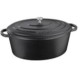 Braadpan Gietijzer Ovaal Zwart, 36 cm x 29 cm- Kelas-sCalido