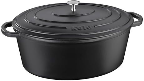 Braadpan Gietijzer Ovaal Zwart, 36 cm x 29 cm- Kelas-sCalido