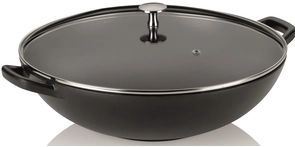 Wokpan Gietijzer Zwart, 36 cm - Kela | Calido