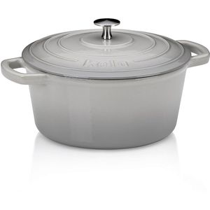 Braadpan, Gietijzer, Rond, Grijs, 24 cm - Kelas-sCalido