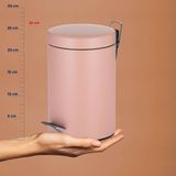 Monaco Pedaal Afvalemmer 3 liter Roze Kela