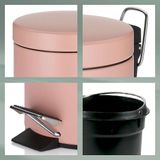 Monaco Pedaal Afvalemmer 3 liter Roze Kela