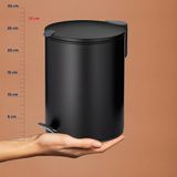 Pedaal Afvalemmer, 5 L, Zwart - Kelas-sMats