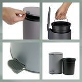 Pedaal Afvalemmer, 5 L, Zilver - Kelas-sMats