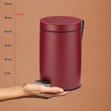 Pedaal Afvalemmer Monaco - 3 l - Rood - Kela