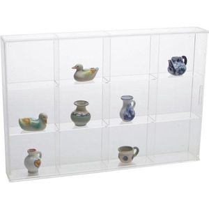 SAFE Acrylglas vitrine kast met 12 vakken van 7 x 6 x 3,5 cm - vitrine: 30 x 20 x 4,5 cm