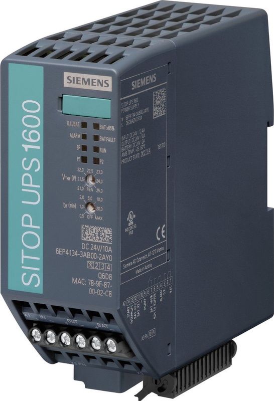 Siemens - SITOP UPS1600 - DIN-rail UPS - Zwart - DC-UPS-module