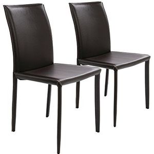 Kare stoel Milano 44638, comfortabele, moderne eetkamerstoel Eén maat Coffebruin