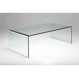 Salontafel gebogen glas 120 cm - 120 x 60cm.