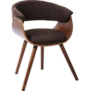 Kare Fauteuil Monaco Chocolade, populierenhout, Bruin, 47 x 58 x 72 cm