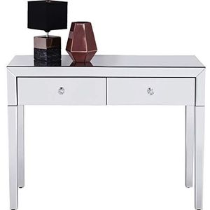 Kare Design console Luxury, spiegelend, highboard met 2 laden, commode, make-uptafel, fraaie glazen handgrepen, 78,5 x 100 x 40 cm (h x b x d)