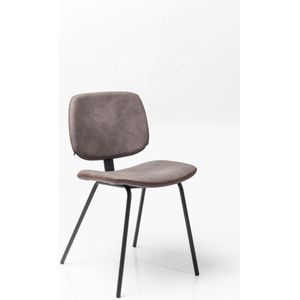 Kare Design stoel Barber bruin, comfortabele stoel zonder armleuningen in retro-look