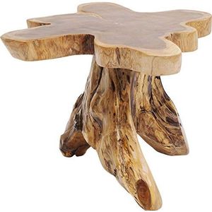 Kare Design Bijzettafel, boom, groot, natuur, bruin, teak, massief hout, woonkamertafel, salontafel, 40 x 50 x 50 cm (H x B x D)