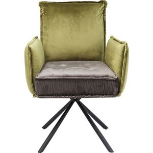 Kare Design armleunstoel Chelsea, eetkamerstoel fluweel, eettafelstoel, relaxstoel, (H/B/D) 90x65x60cm