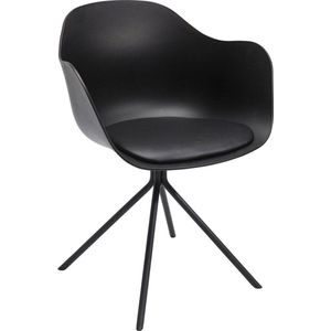 Kare Design armleunstoel Bel Air, zwart, moderne bureaustoel met draaifunctie, rugleuning, stoel voor thuiskantoor, woonkamer, eetkamer, 78 x 58 x 52 cm (H x B x D)