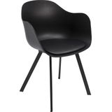 Kare Design armleunstoel Brentwood, stoel eetkamer, zwart, 77,5 x 58 x 53 cm