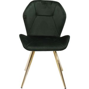 Kare Design stoel Viva, elegante stoel, perfect als eetkamerstoel of make-uptafelstoel, stabiel op filigraan poten, fluweelgroen, (h x b x d) 82 x 45 x 52 cm