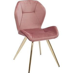 Kare Viva Designstoel, fluweel, rosé, elegante stoel, perfect als eetkamerstoel of make-uptafelstoel, stabiel op filigraan poten, (H/B/D) 81 x 52 x 52 cm