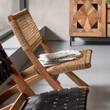Kare Design klapstoel Copacabana, klapstoel rotan, bruine stoel met klapfunctie, modern gevlochten rotan, outdoor geschikte klapstoel, (H/B/D) 72,5 x 78 x 60 cm