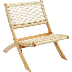 Kare Design klapstoel Copacabana, klapstoel rotan, bruine stoel met klapfunctie, modern gevlochten rotan, outdoor geschikte klapstoel, (H/B/D) 72,5 x 78 x 60 cm