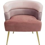 Kare Design fauteuil sandwich, roze, fauteuil, cocktailstoel, fluwelen look, stalen poten, 71x65x64 cm (H/B/D)