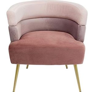 Kare Design Sandwich Fauteuil Velvet - Fluweel Roze - Gouden Poten