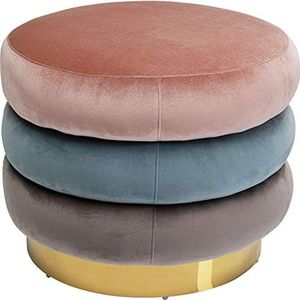 Kare Design kruk Sandwich Triple, roze/lichtblauw/grijs, 44 x 63 x 63 cm