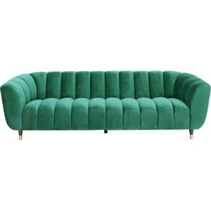 Kare Design Sofa Spectra Groen Fluweel - Retro Design - Zelfmontage - 245x96x71 cm