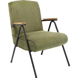 Kare Fauteuil Ryan groene stoel, hout, 81x56,7x67,5cm
