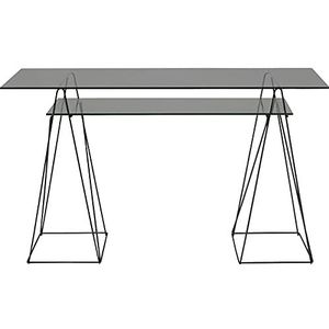 Kare Polar zwart 8mm ESG 135x65cm tafel, glas, 72x135x65cm