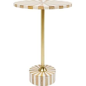 Kare Design bijzettafel Domero Cirque wit/goud, diameter 40 cm, woonkamertafel, bijzettafel rond, stalen frame, salontafel, bijzettafel, 50 x 40 x 40 cm (H/B/D)