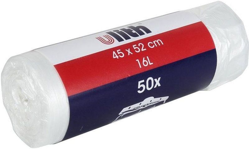 Pedaalemmerzakken 16 liter transparant 45x52 cm - 40 rol à 50 stuks