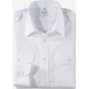 OLYMP - Tendenz - Piloot Shirt - Wit - 84% Katoen / 16% Polyester, Kent Kraag, 2 Borstzakken