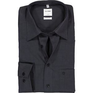 OLYMP - Luxor - Overhemd - Antraciet - Lange Mouw - 100% Katoen