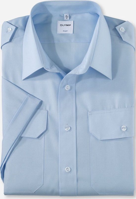 OLYMP - Pilot - Overhemd - Blauw - Katoen/polyester