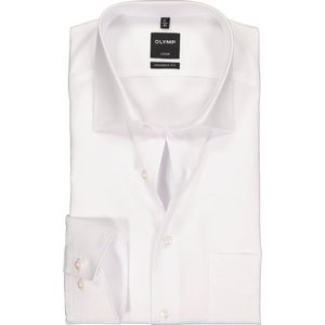 OLYMP - Luxor - Overhemd - Wit - Modern Fit - Mouwlengte 7 - Strijkvrij