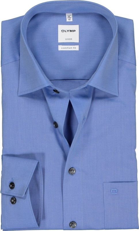 OLYMP - Luxor - Overhemd - Blauw - 100% Katoen - Comfort Fit