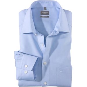 OLYMP - Luxor - Overhemd - Lichtblauw - Comfort Fit - Mouwlengte 7 - Strijkvrij