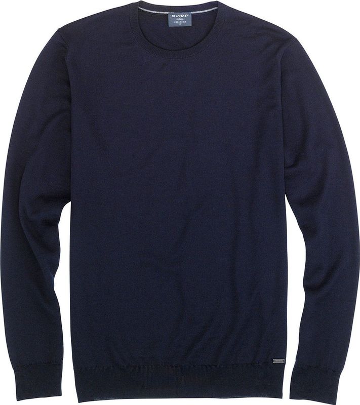 Olymp Trui O-Hals Wol Donkerblauw - Heren - Pullovers