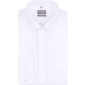 OLYMP - Effen Overhemd - Wit - 100% Katoen - Kent Kraag - Lange Mouwen