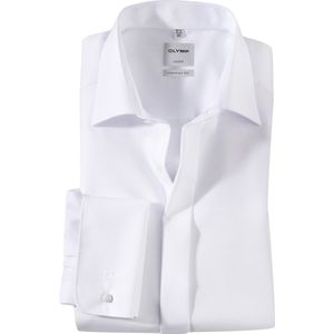 OLYMP - Luxor - Overhemd - Wit - Gladde Stof - Strijkvrij