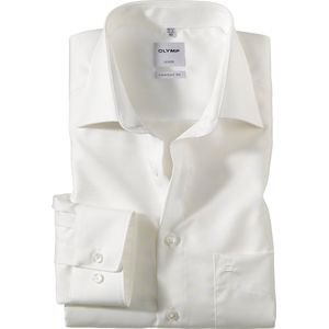 OLYMP - Effen Overhemd - Beige - 100% Katoen - Kent Kraag - Lange Mouwen