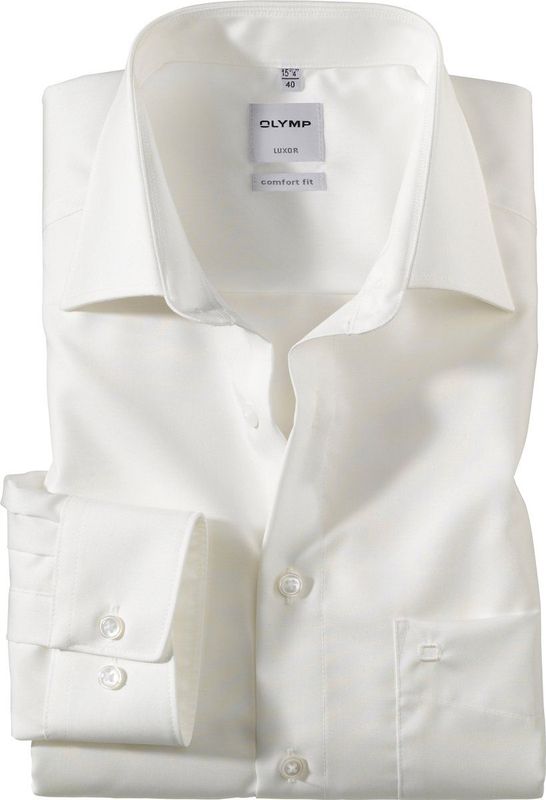 OLYMP - Luxor - Overhemd - Creme - Strijkvrij Katoen