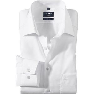 OLYMP - Overhemd - Wit - 100% Katoen - Kent Kraag - Lange Mouwen
