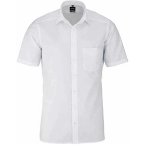 OLYMP - Luxor - Overhemd - Wit - 100% Katoen - Korte Mouw - Strijkvrij