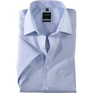OLYMP - Luxor - Overhemd - Bleu - Katoen, Strijk- en Kreukvrij, Modern Fit