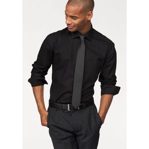 OLYMP - Luxor - Overhemd - Zwart - 100% Katoen - Strijkvrij