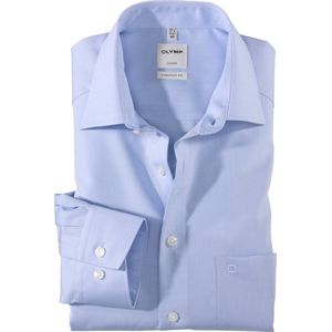 Olymp - Luxor - Overhemd - Lichtblauw - 100% Katoen - Strijkvrij