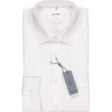 OLYMP - Effen Overhemd - Wit - 100% Katoen - Kent Kraag